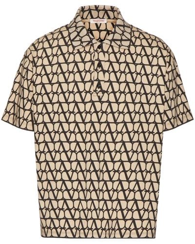 Valentino Garavani Neutral Toile Iconographe Polo Shirt - Men's - Cotton - Natural