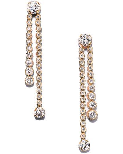 Sophie Bille Brahe 18k Yellow Ruban Diamond Drop Earrings - Metallic