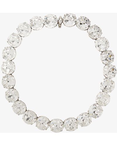 Alexander McQueen -plated Crystal Beaded Necklace - Metallic
