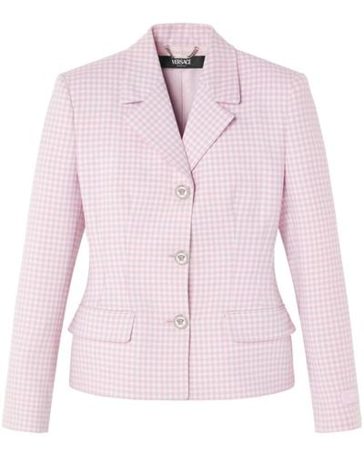 Versace Contrasto Wool Blazer - Pink