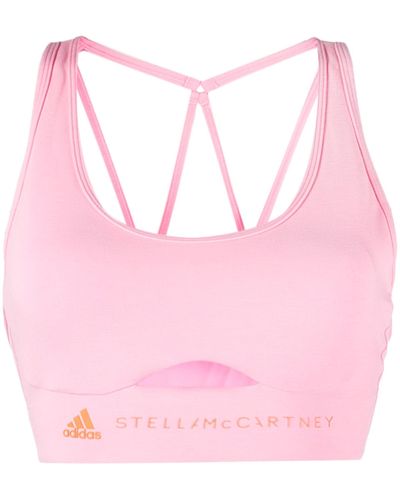 adidas By Stella McCartney Logo-print Cut-out Sports Bra - Pink