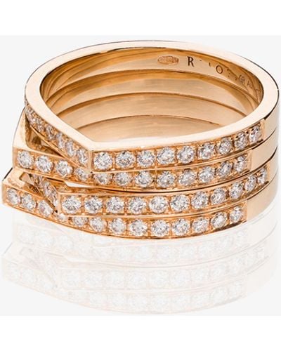 Repossi 18k Rose Gold Antifer 4 Rows Diamond Ring - Women's - Diamond/18kt Gold - Yellow