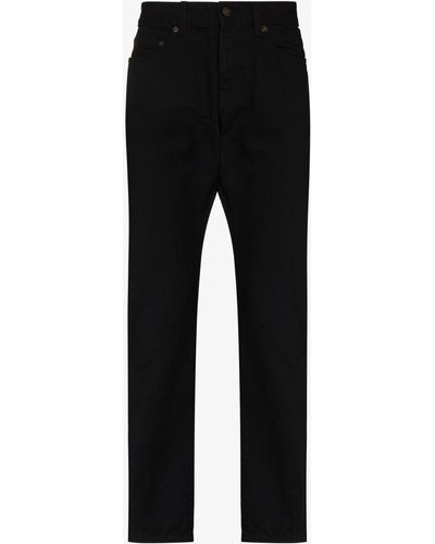 Saint Laurent Etienne Skinny Jeans - Men's - Cotton/leather - Black