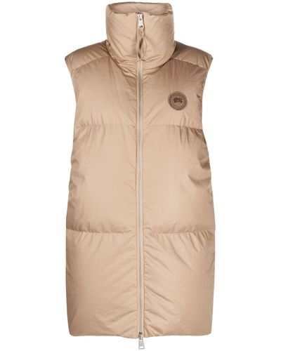 Canada Goose Logo-patch Padded Cotton Gilet - Natural