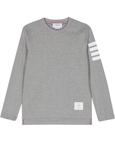 Thom Browne 4-bar Stripe Sweatshirt - Gray