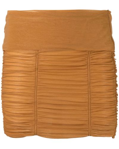 KNWLS Brown Ocilia Ruched Mini Skirt