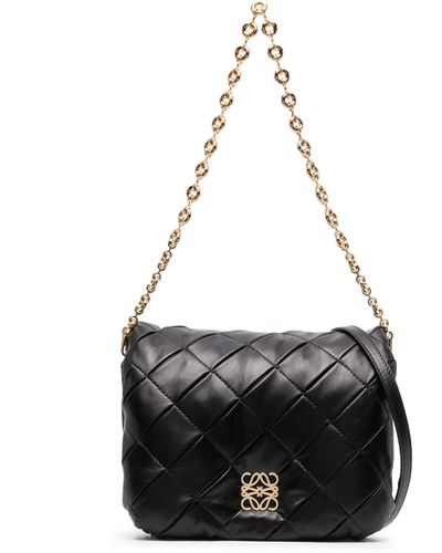 Loewe Puffer Goya Leather Shoulder Bag - Women's - Calf Leather - Black