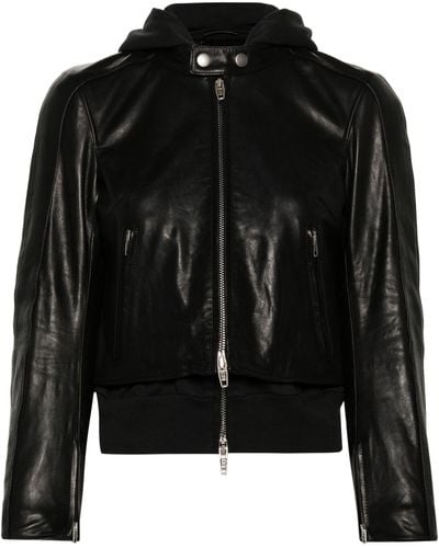 Balenciaga Layered Leather Jacket - Black
