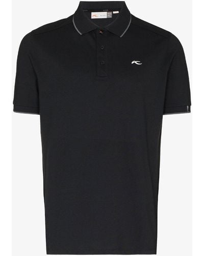 Kjus Black Stan Golf Cotton Polo Shirt