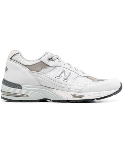 New Balance Made In Uk 991v1 Leather Sneakers - White