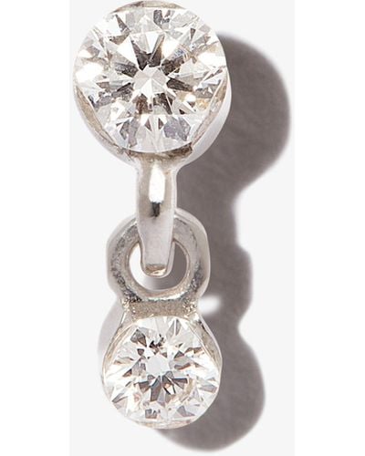 Maria Tash 18k White Gold Invisible Set Dangle Diamond Earring - Women's - Diamond/18kt White Gold - Metallic