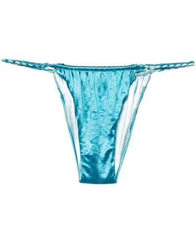 Isa Boulder Metallic Braided Bikini Bottom - Women's - Spandex/elastane/polyester/nylon - Blue