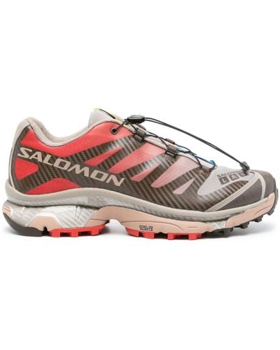Salomon Brown Xt-4 Og Panelled Trainers - Unisex - Rubber/fabric/mesh - Red