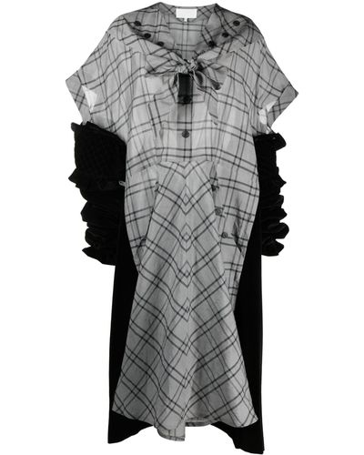 Maison Margiela Spliced Panelled Midi Dress - Women's - Cotton/silk/modal/polyester - Grey