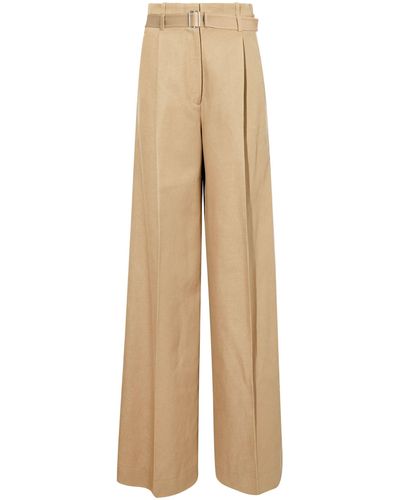 Proenza Schouler Nautral Dana Wide-leg Trousers - Women's - Cotton/linen/flax - Natural