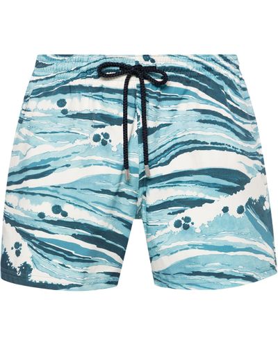 Maison Kitsuné X Vilebrequin Moorise Swim Shorts - Blue