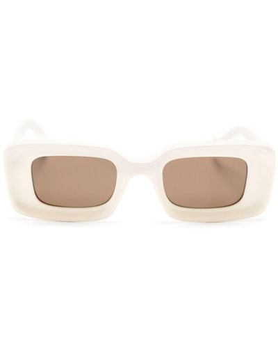Loewe Neutral Chunky Anagram Rectangle-frame Sunglasses - Unisex - Acetate - Natural