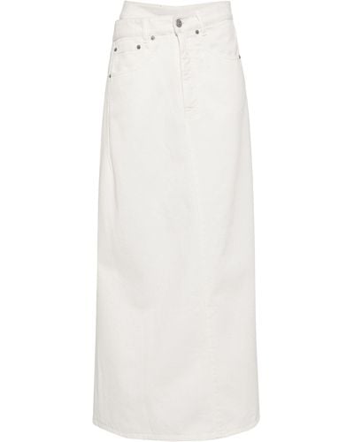 MM6 by Maison Martin Margiela Asymmetric Denim Maxi Skirt - White