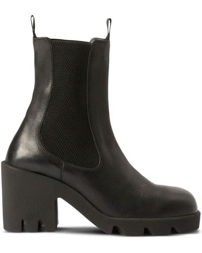 Burberry Stride Leather Chelsea Boots - Black