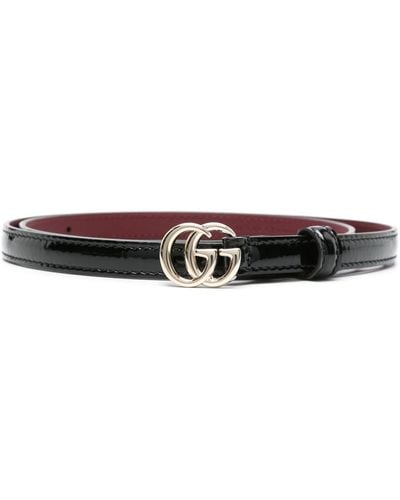 Gucci gg Marmont Thin Leather Belt - Women's - Calf Leather - Black