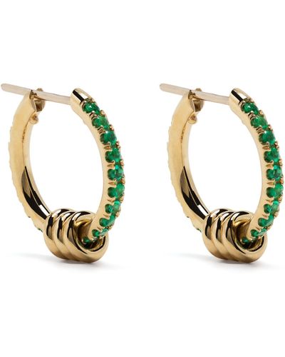 Spinelli Kilcollin 18k Yellow Ara Emerald Hoop Earrings - Metallic