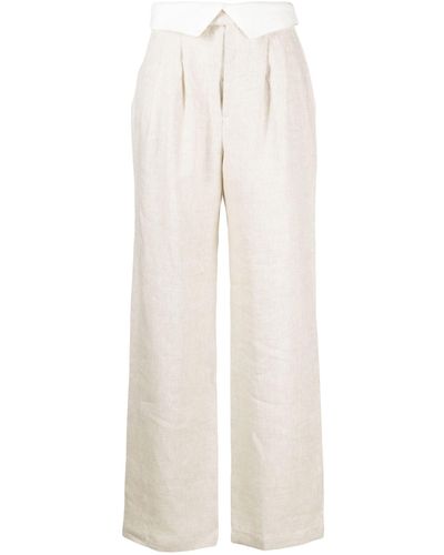 Reformation Stevie Straight-leg Linen Pants - White
