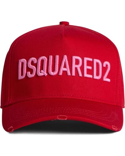 DSquared² Dsqua2 - Logo-embroide Cotton Cap - Men's - Cotton - Red