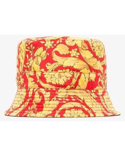 Versace Baroque Print Reversible Bucket Hat - Red