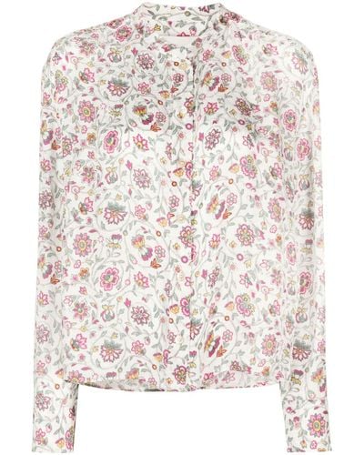 Isabel Marant Leidy Floral-print Blouse - White