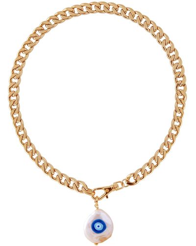 Joolz by Martha Calvo -plated Protection Pearl Necklace - White