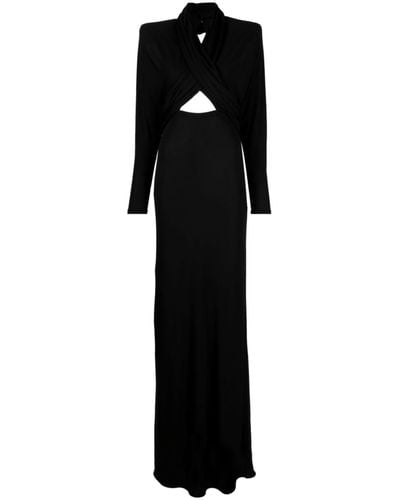 Saint Laurent Hooded Cut-out Maxi Dress - Black