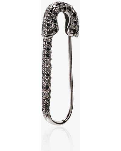 Anita Ko 18k Diamond Safety-pin Earring - Women's - Black Diamond/18kt - Multicolour