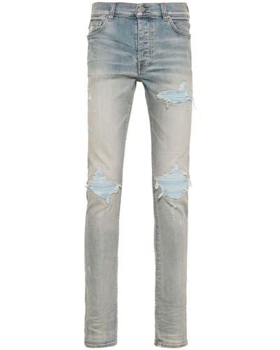Amiri Mx1 Suede Skinny Jeans - Blue