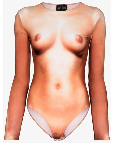 Jean Paul Gaultier X Lotta Volkova Naked Bodysuit - Pink