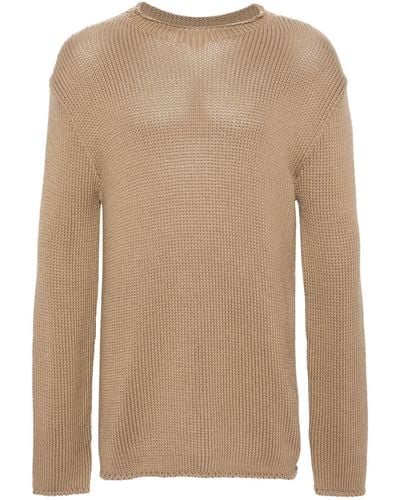 The Row Crew Neck Ribbed-knit Sweater - Natural