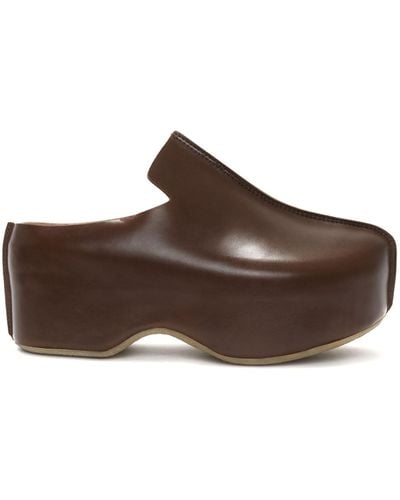 JW Anderson Leather Platform Clogs - Women's - Calfskin/rubber/leather - Brown