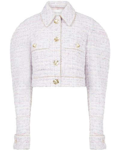Nina Ricci Cocoon Tweed Jacket - Women's - Viscose/polyamide/acrylicpolyester - White