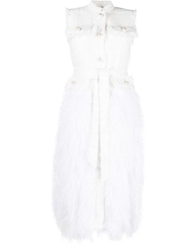 Huishan Zhang Wyatt Feather-embellished Dress - White
