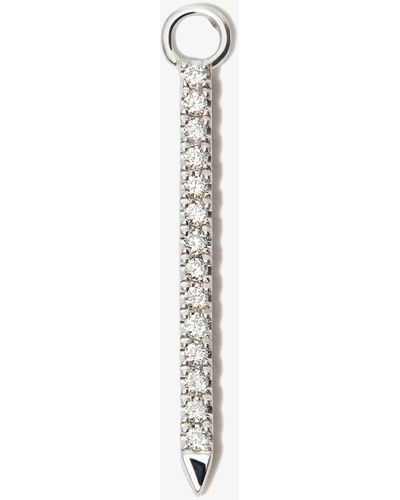 Maria Tash 18k White Gold Eternity Bar Diamond And Sapphire Charm - Women's - Sapphire/18kt White Gold - Metallic