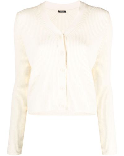 JOSEPH Knitted Linen Blend Cardigan - White