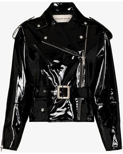 Alexandre Vauthier Patent Leather Belted Jacket - Black
