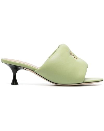 Loewe Anagram 50 Padded Leather Mules - Women's - Calf Leather - Green