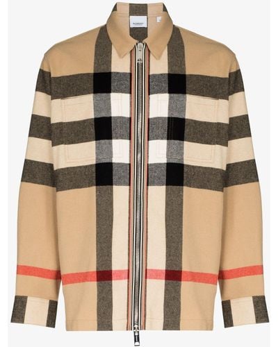 Burberry Hague Check Wool Shirt Jacket - Brown