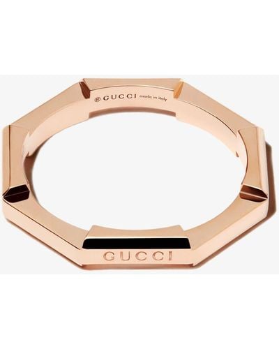 Gucci 18k Rose Gold Link To Love Ring - White