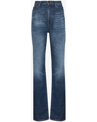 Saint Laurent Straight-leg Jeans - Women's - Cotton - Blue