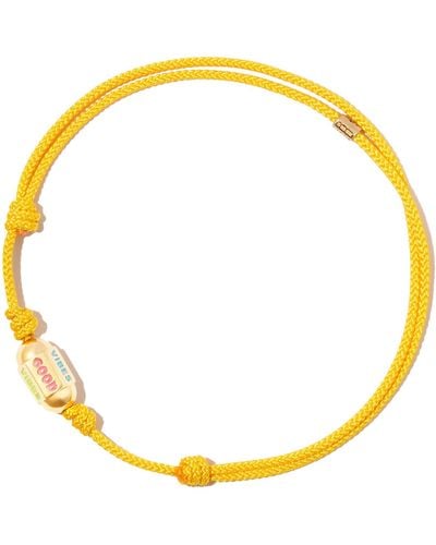 Luis Morais 14k Yellow Good Vibes Cord Bracelet