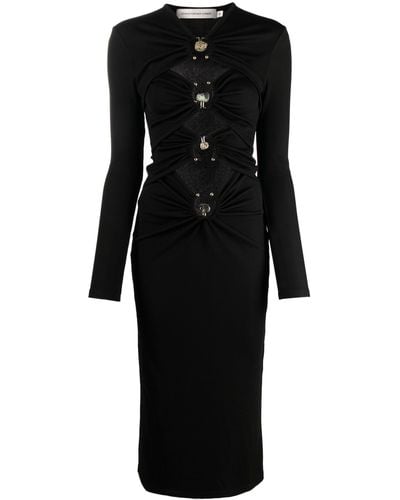 Christopher Esber Cut-out Draped Long Dress - Black