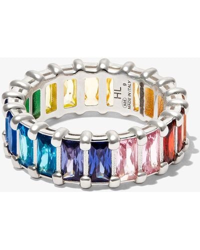 Hatton Labs Sterling Rainbow Crystal Eternity Ring - Blue