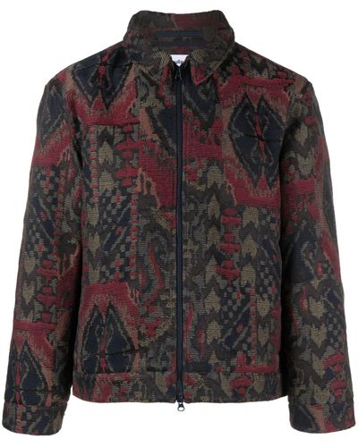Soulland Patterned-jacquard Jacket - Men's - Polyester/cotton/recycled Polyester/other Fibres - Black