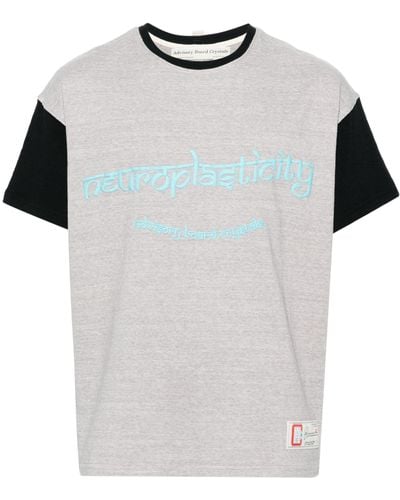 Advisory Board Crystals Text Print Cotton T-shirt - Grey